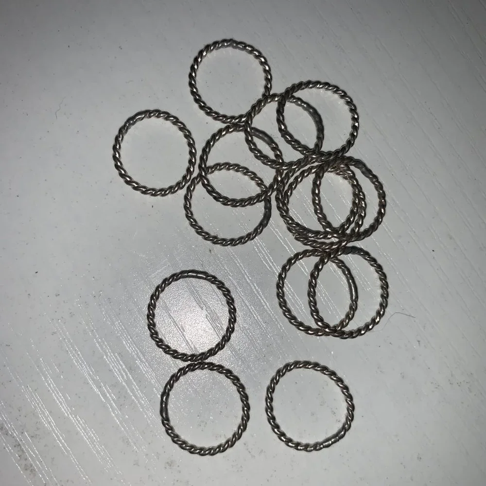 3/4 1.4mm Sterling Silver Thin Twist Ring